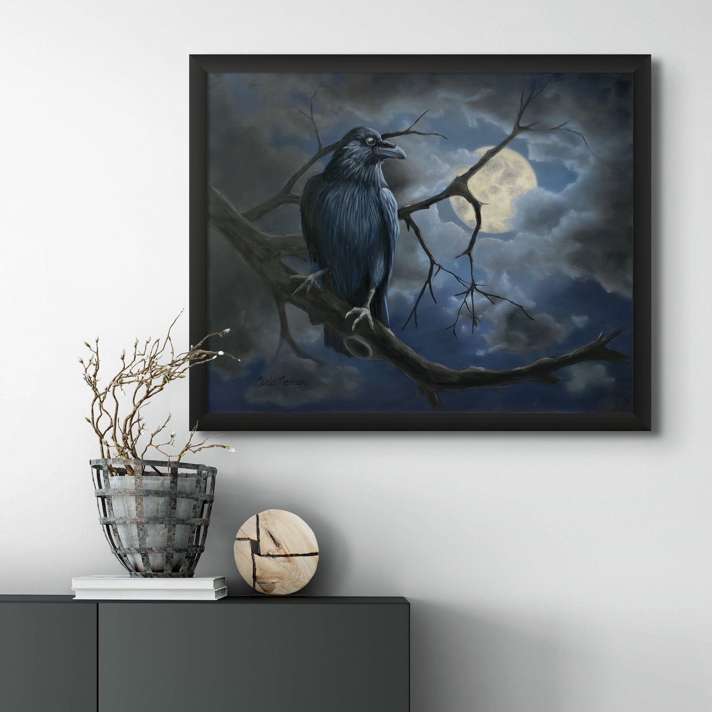 Shadow Print, Raven in Moonlight